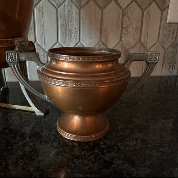 Vintage Universal Copper Samovar Coffee Urn Set L.F.&C. E9189 w Creamer Sugar - Picture 7 of 16